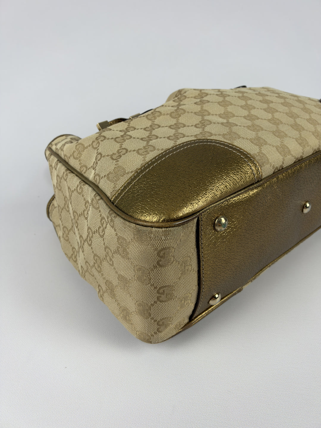 Gucci GG Canvas Princy Medium Tote Shoulder Bag in Beige/Ebony, Detailansicht 8