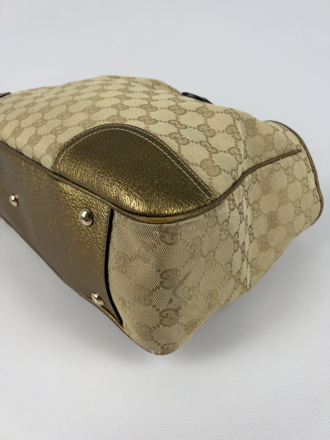 Gucci GG Canvas Princy Medium Tote Shoulder Bag in Beige/Ebony, Detailansicht 9