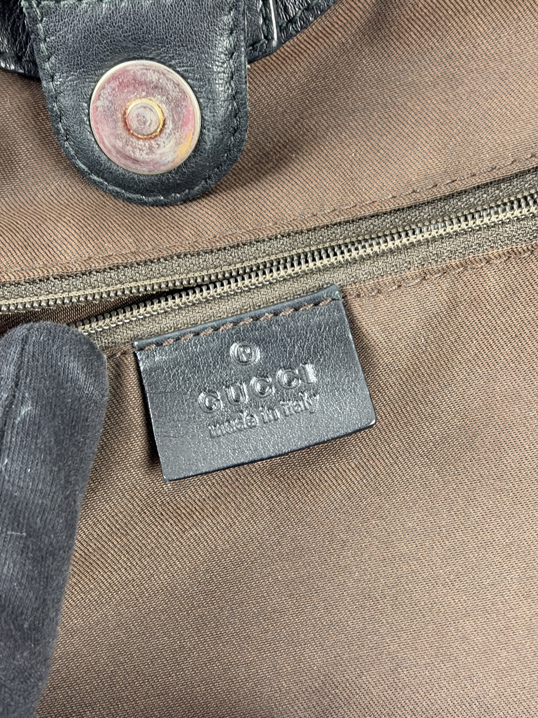 Gucci GG Canvas Sukey Medium Tote Shoulder Bag in Beige/Ebenholz, Detailansicht 13