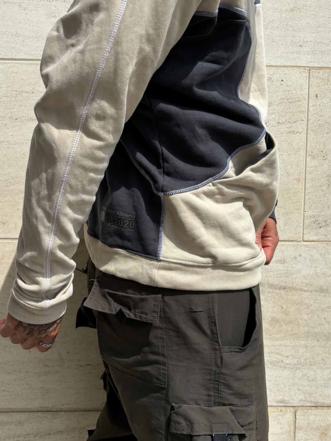 kiko x adidas vintage sweater men, second hand pullover beige herren