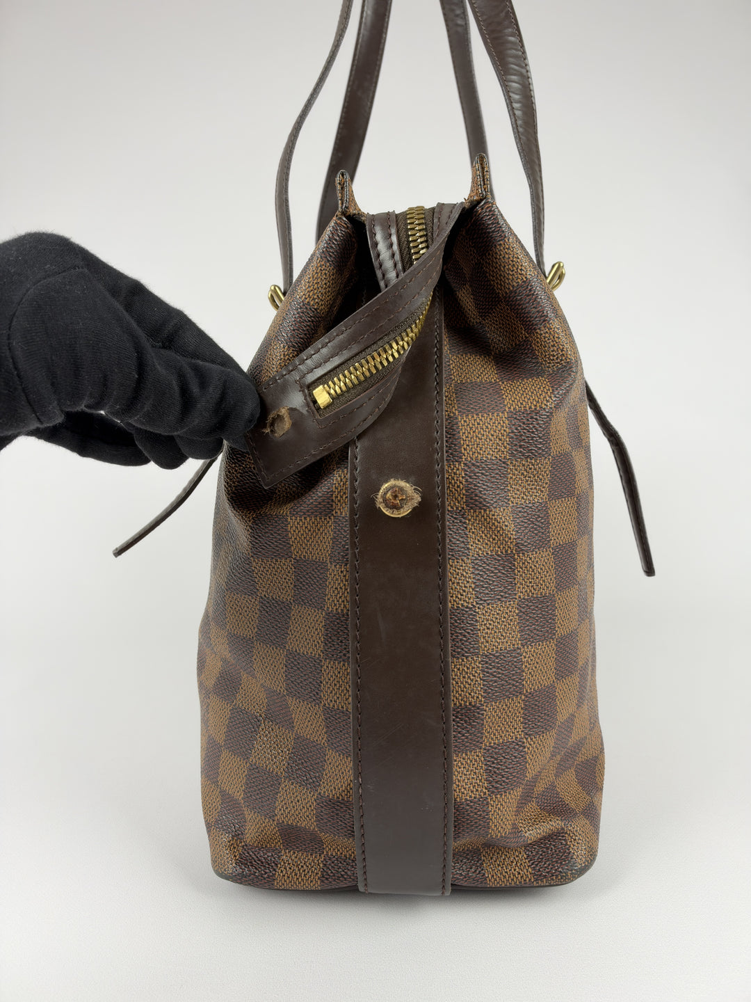 Louis Vuitton Damier Ebene Chelsea Tote Shoulder Bag in Ebène/Braun, Detailansicht 2