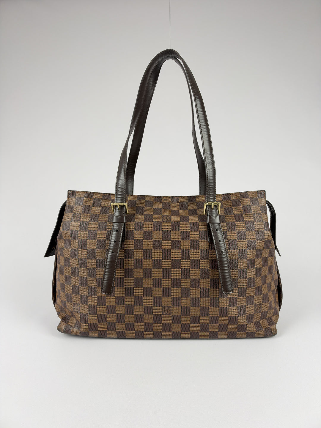 Louis Vuitton Damier Ebene Chelsea Tote Shoulder Bag in Ebène/Braun, Detailansicht 3