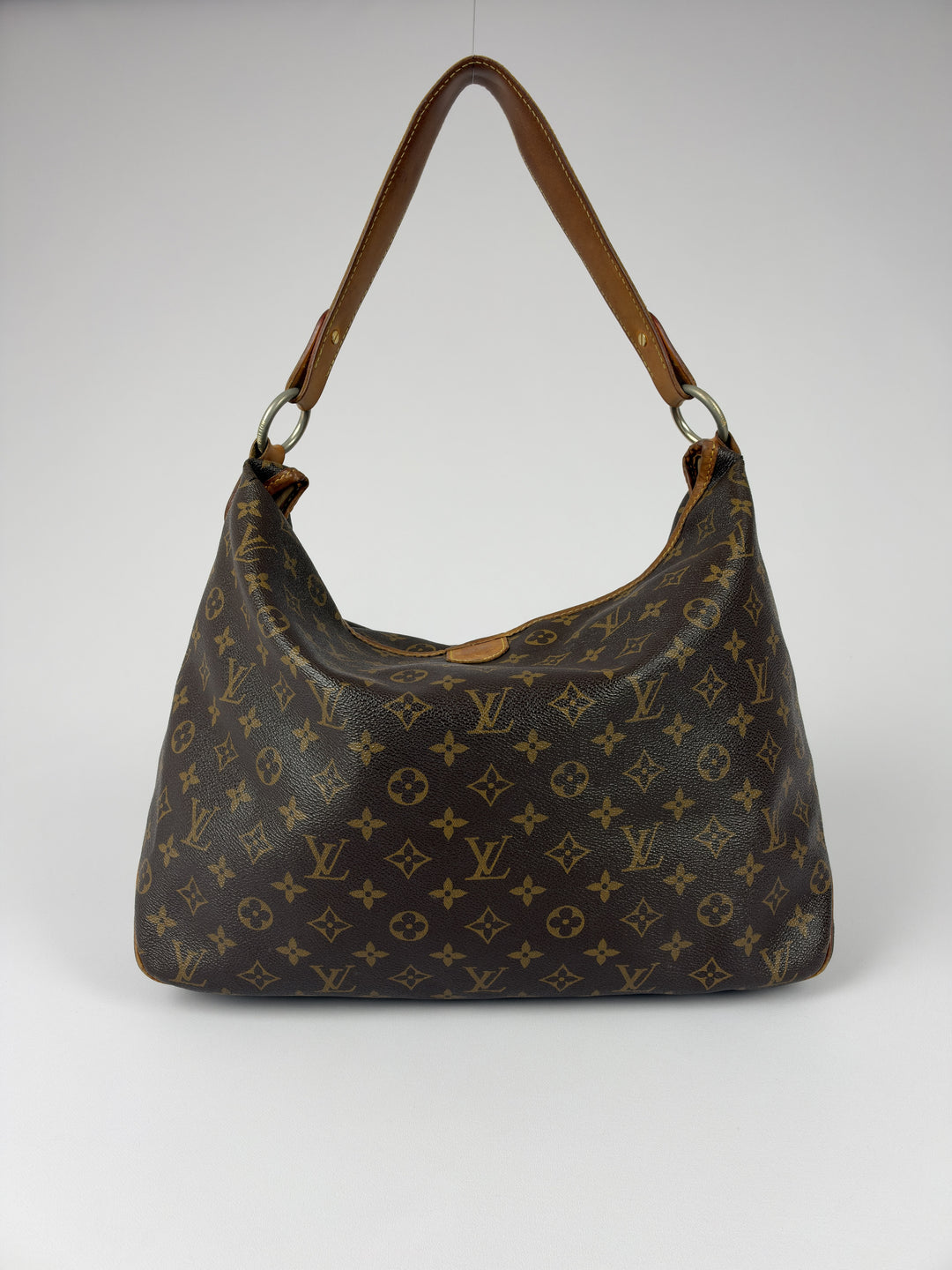 Louis Vuitton Monogram Delightful MM Shoulder Bag in Braun, Vorderansicht im Originalfoto