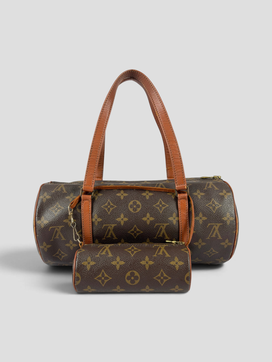 Louis Vuitton Monogram Papillon 30 with Mini Pouch aus Monogram Canvas in Braun, Vorderansicht