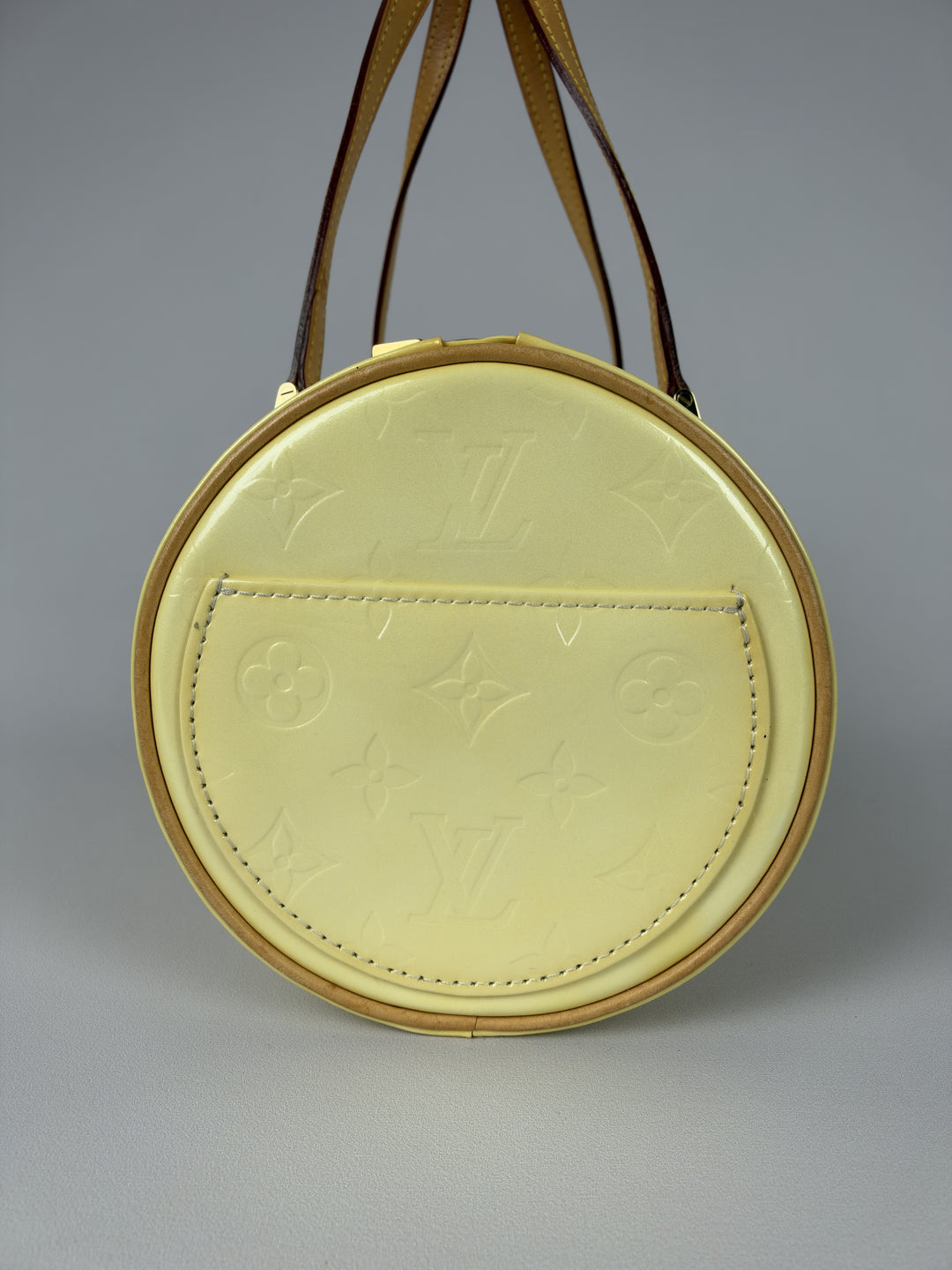 Louis Vuitton Vernis Bedford Papillon Handbag in Hellgelb, Detailansicht 1
