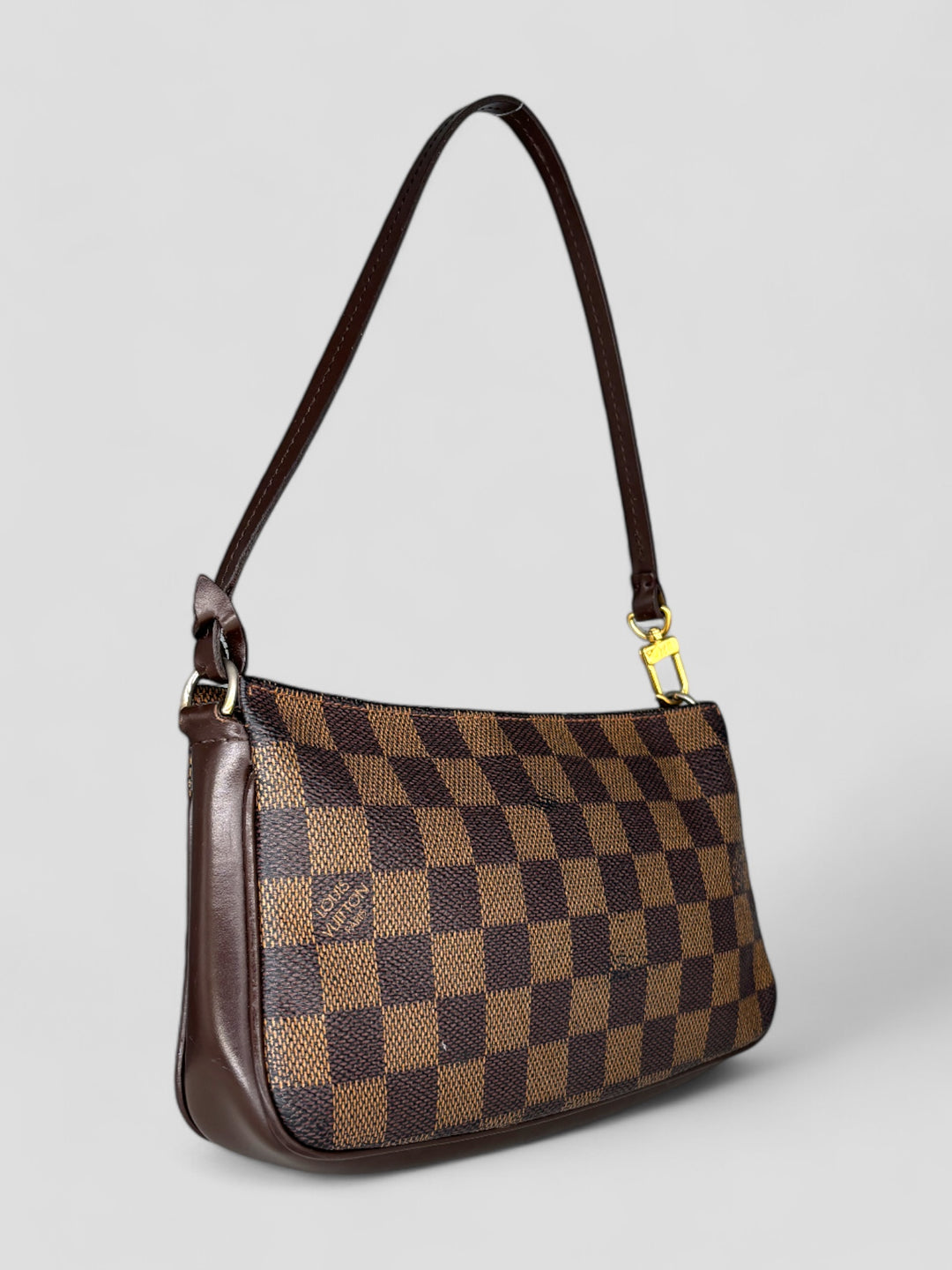 louis vuitton damier pochette handbag women, second hand lv handtasche frauen braun