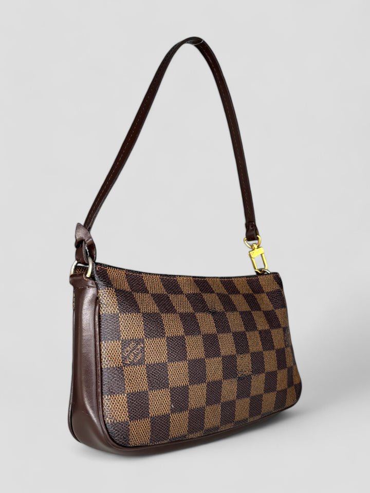 louis vuitton damier pochette handbag women, second hand lv handtasche frauen braun