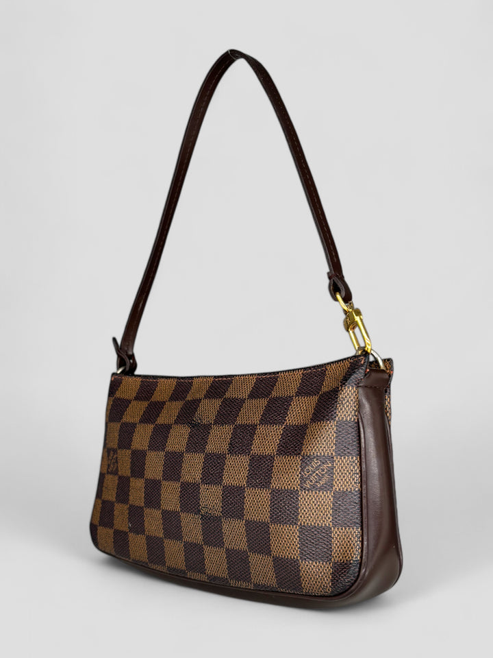 louis vuitton damier pochette handbag women, second hand lv handtasche frauen braun