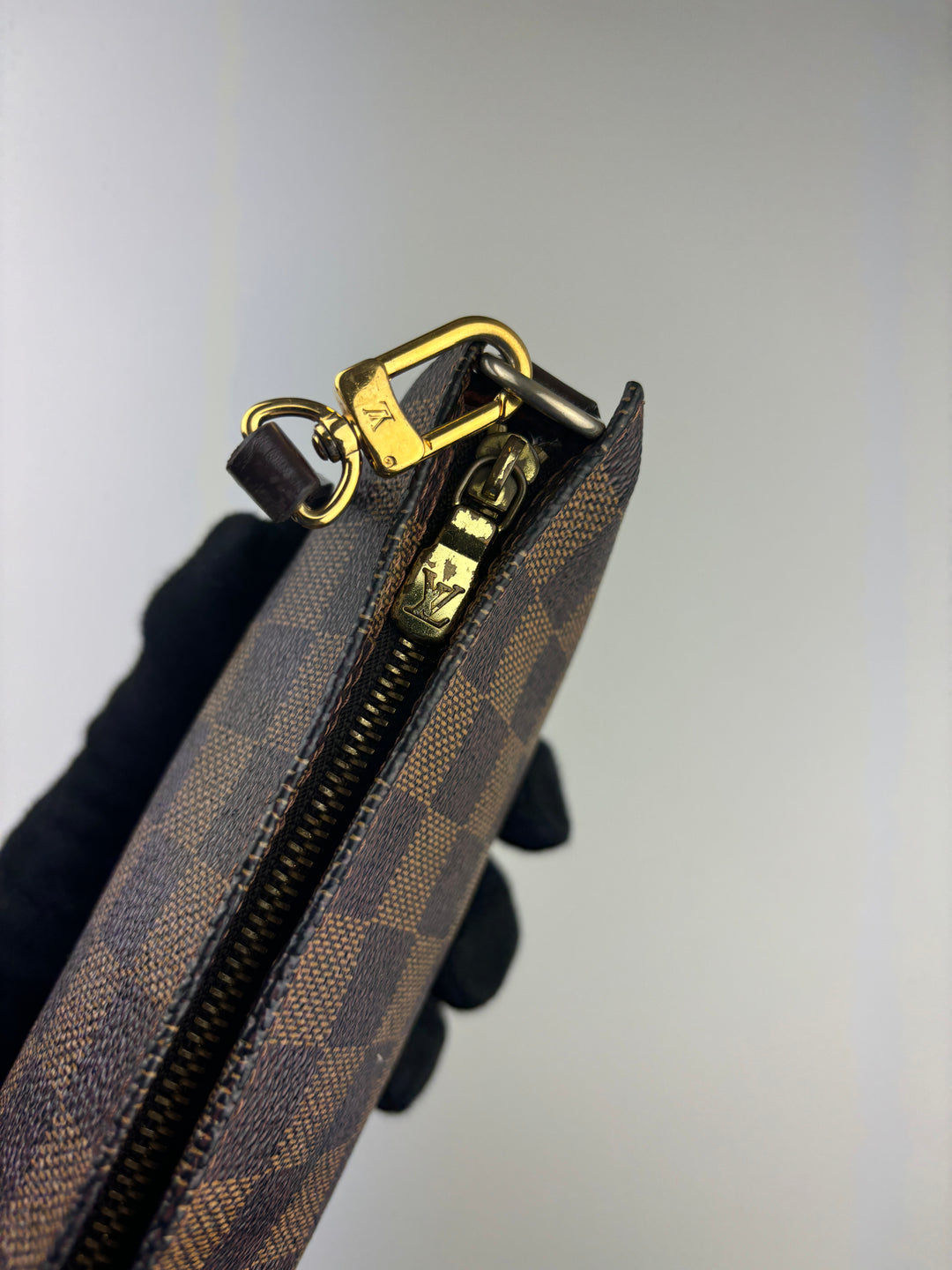 louis vuitton damier pochette handbag women, second hand lv handtasche frauen braun