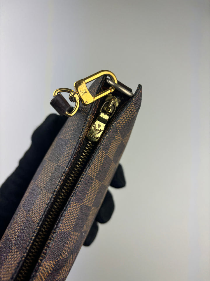 louis vuitton damier pochette handbag women, second hand lv handtasche frauen braun