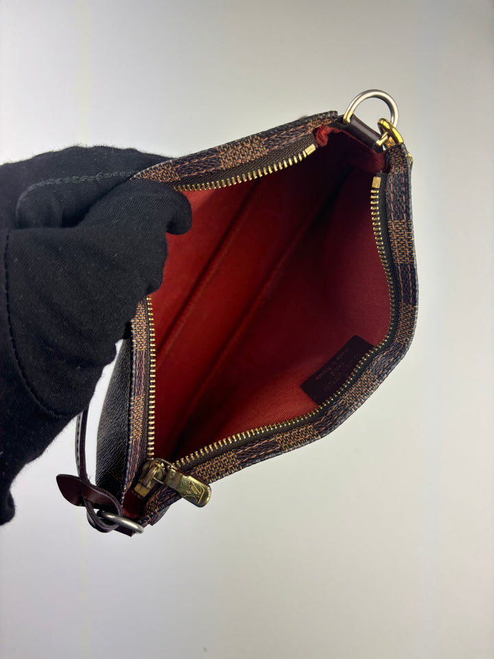 louis vuitton damier pochette handbag women, second hand lv handtasche frauen braun