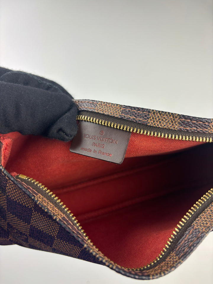 louis vuitton damier pochette handbag women, second hand lv handtasche frauen braun