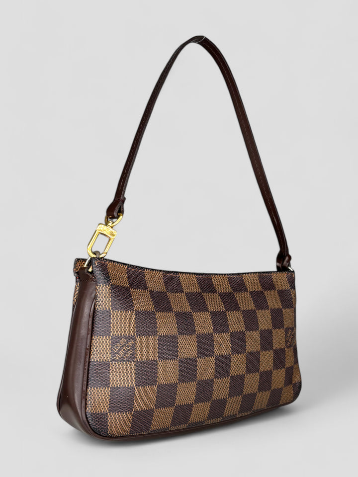 louis vuitton damier pochette handbag women, second hand lv handtasche frauen braun