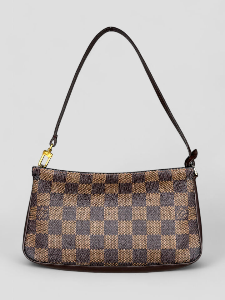 louis vuitton damier pochette handbag women, second hand lv handtasche frauen braun