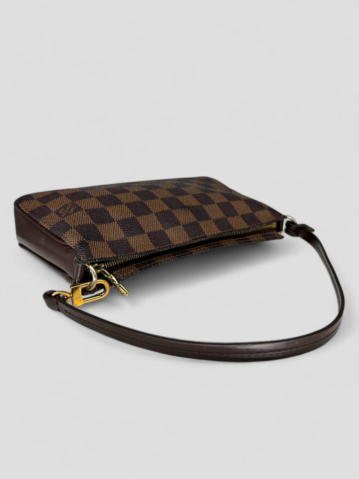 louis vuitton damier pochette handbag women, second hand lv handtasche frauen braun