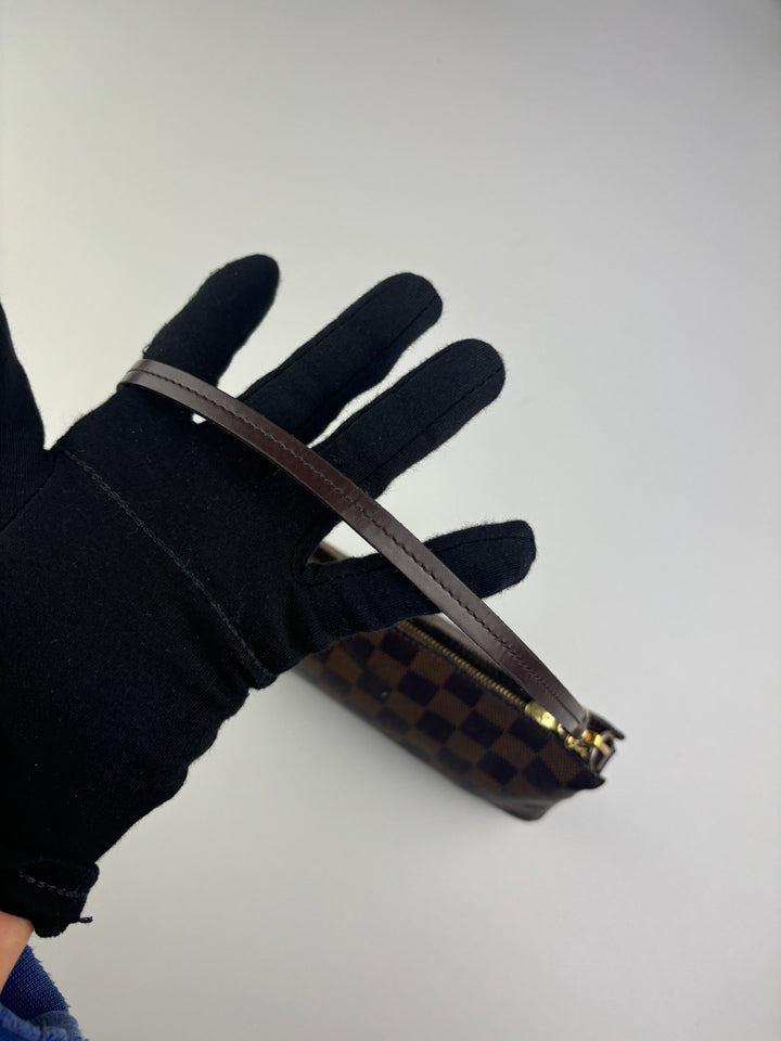 louis vuitton damier pochette handbag women, second hand lv handtasche frauen braun