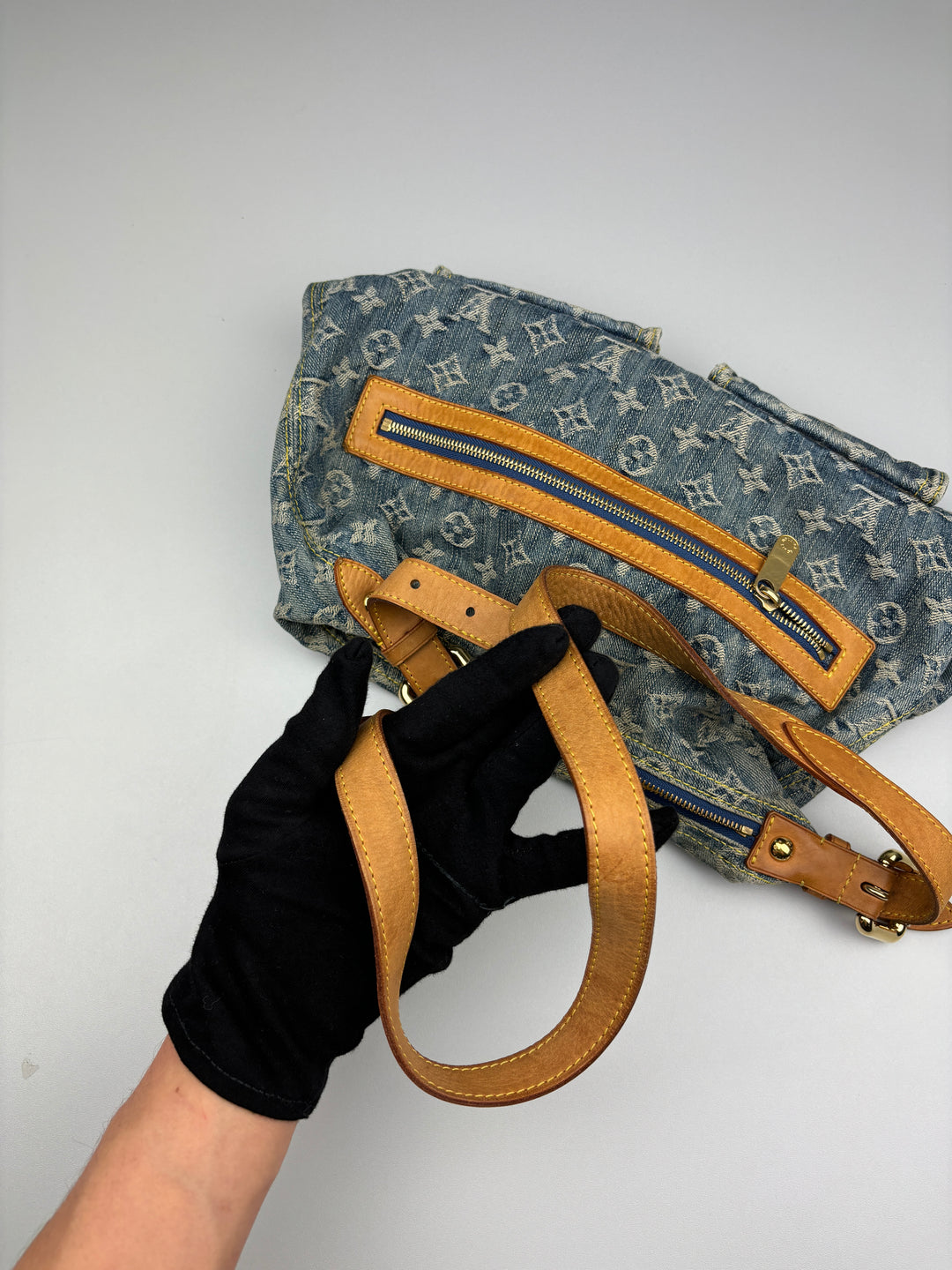second hand Louis Vuitton Baggy GM Denim women Crossbody Bag,vintage damen lv umhängetasche jeans