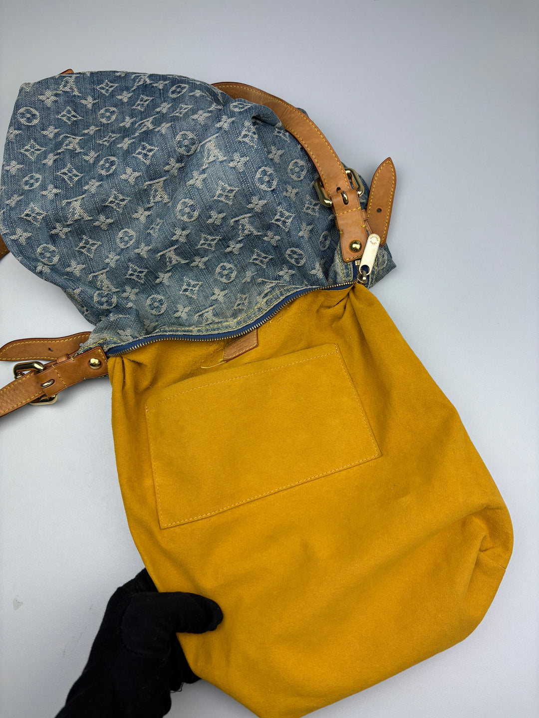 second hand Louis Vuitton Baggy GM Denim women Crossbody Bag,vintage damen lv umhängetasche jeans