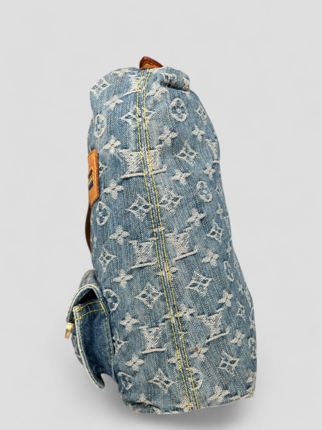 second hand Louis Vuitton Baggy GM Denim women Crossbody Bag,vintage damen lv umhängetasche jeans