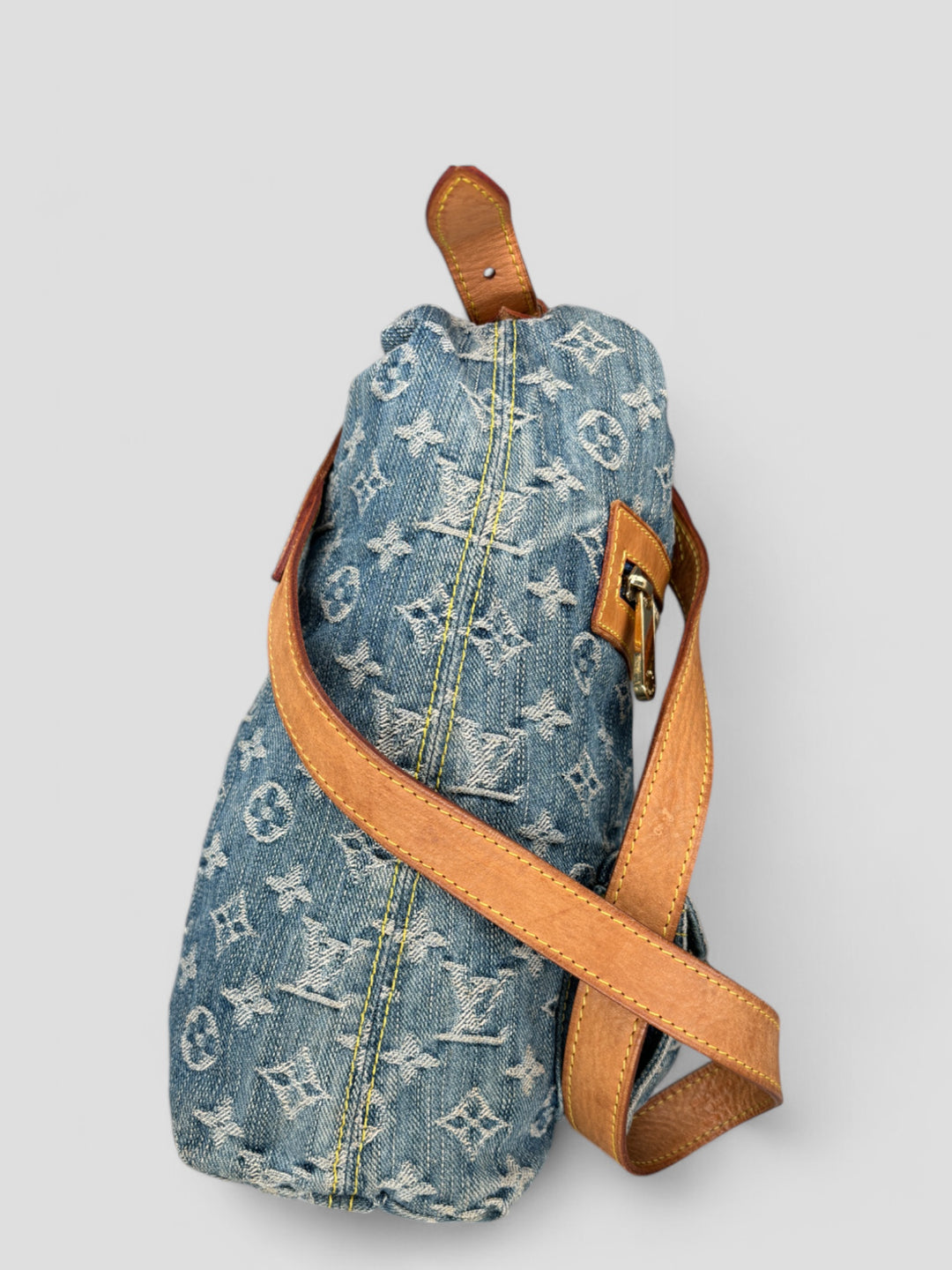 second hand Louis Vuitton Baggy GM Denim women Crossbody Bag,vintage damen lv umhängetasche jeans