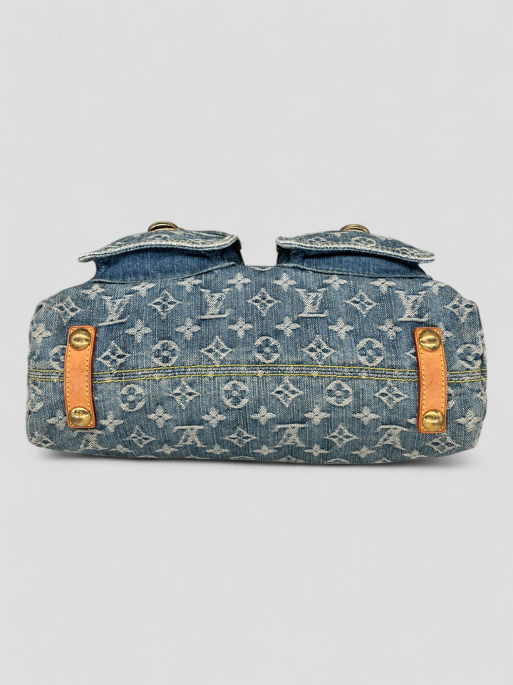 second hand Louis Vuitton Baggy GM Denim women Crossbody Bag,vintage damen lv umhängetasche jeans