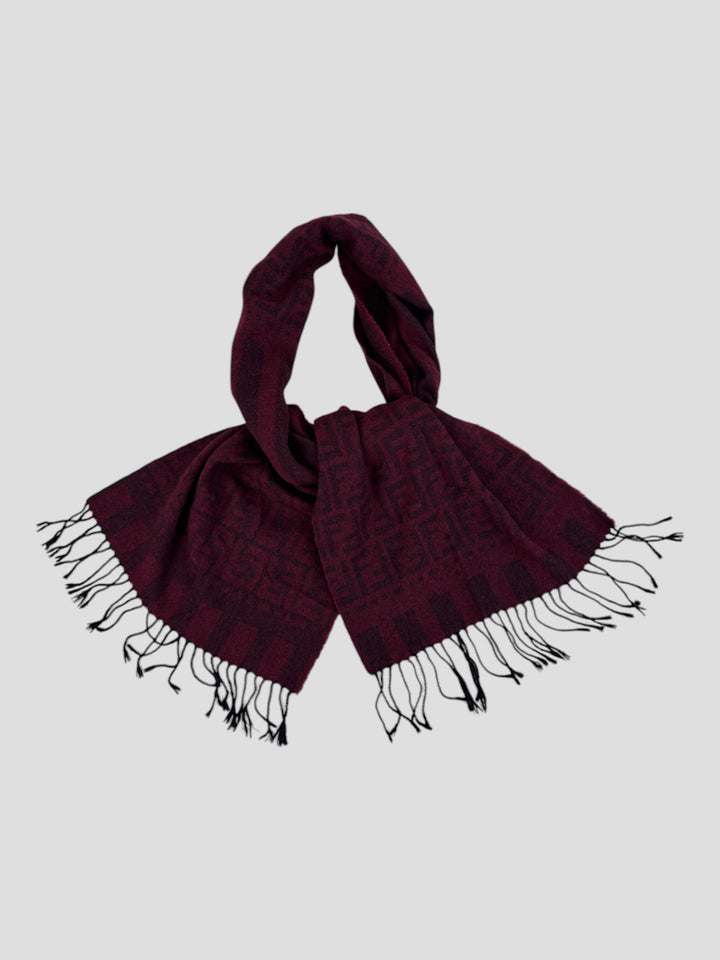 unisex vintage fendi schal rot, second hand fendi scarf red