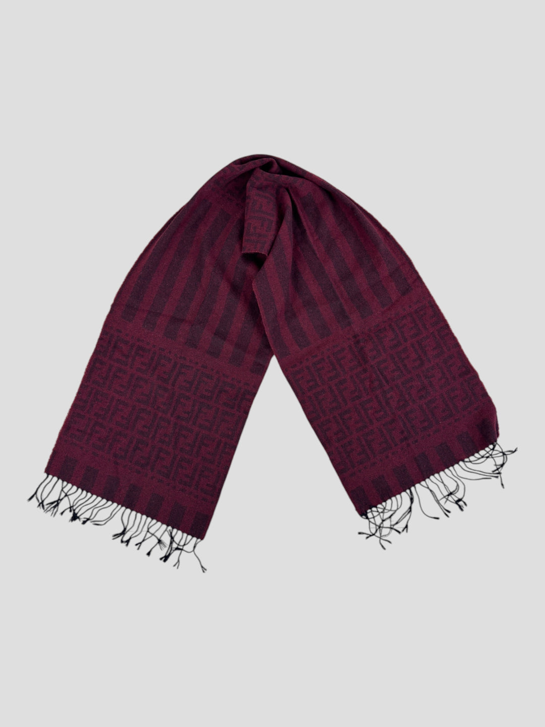 unisex vintage fendi schal rot, second hand fendi scarf red