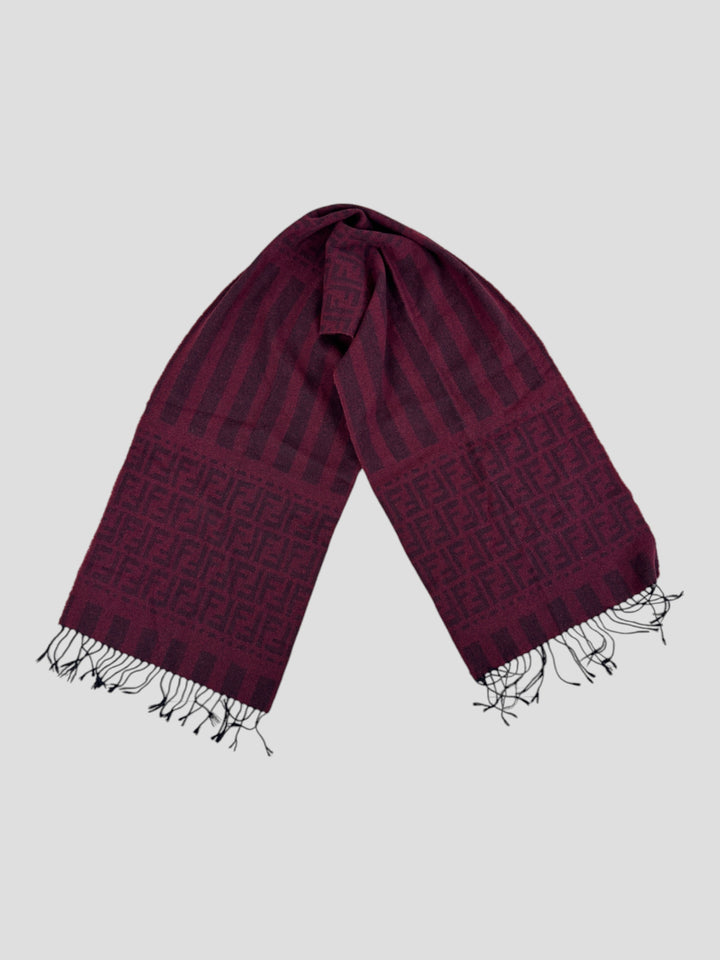 unisex vintage fendi schal rot, second hand fendi scarf red