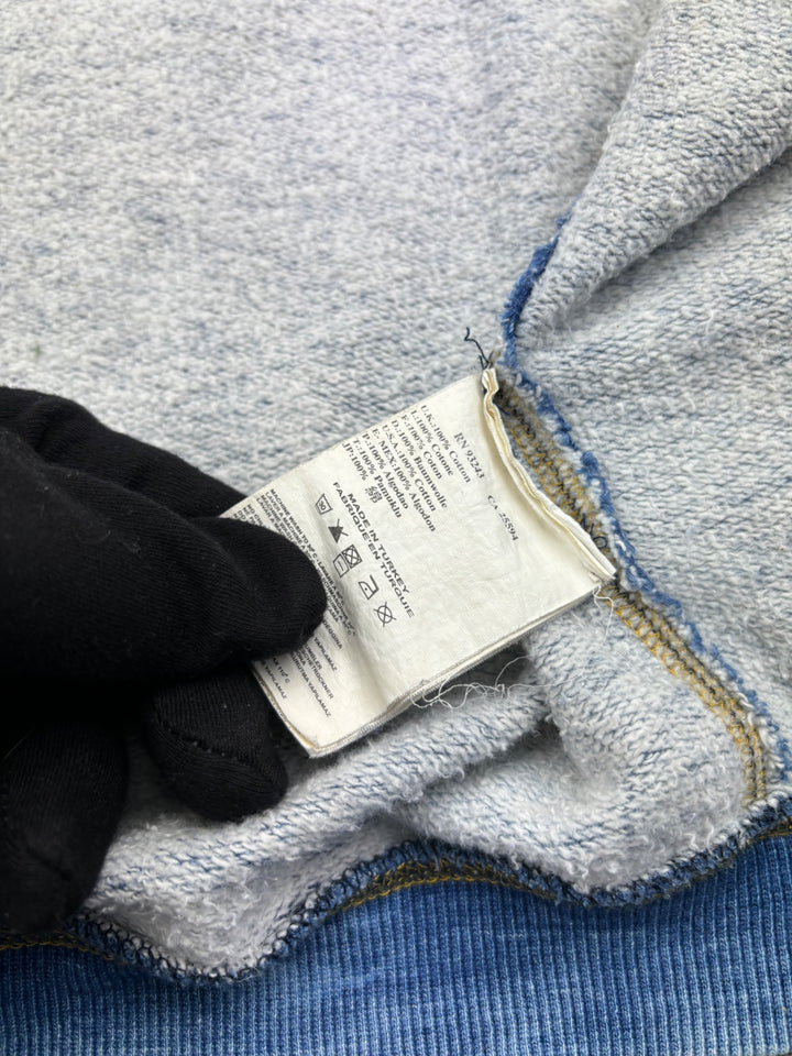 vintage Diesel Y2K "Happiness Dealer" pullover in Jeansblau Herren, second hand diesel sweater blue men