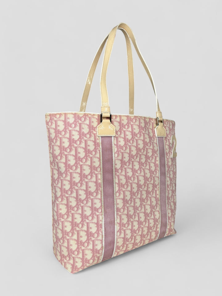 vintage Dior Shopper Handtasche rosa Frauen, second hand women shopper bag pink