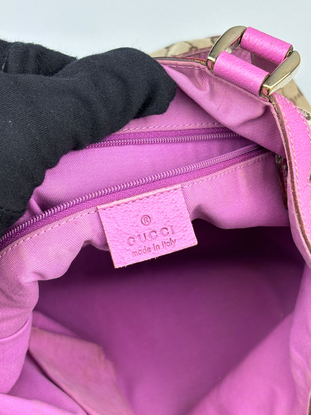 vintage Gucci D-Ring women Handbag pink, rosa second hand gucci damen handtasche