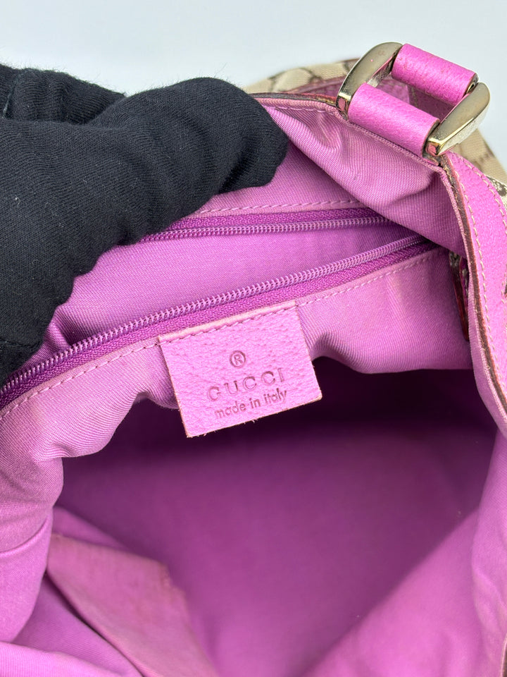vintage Gucci D-Ring women Handbag pink, rosa second hand gucci damen handtasche