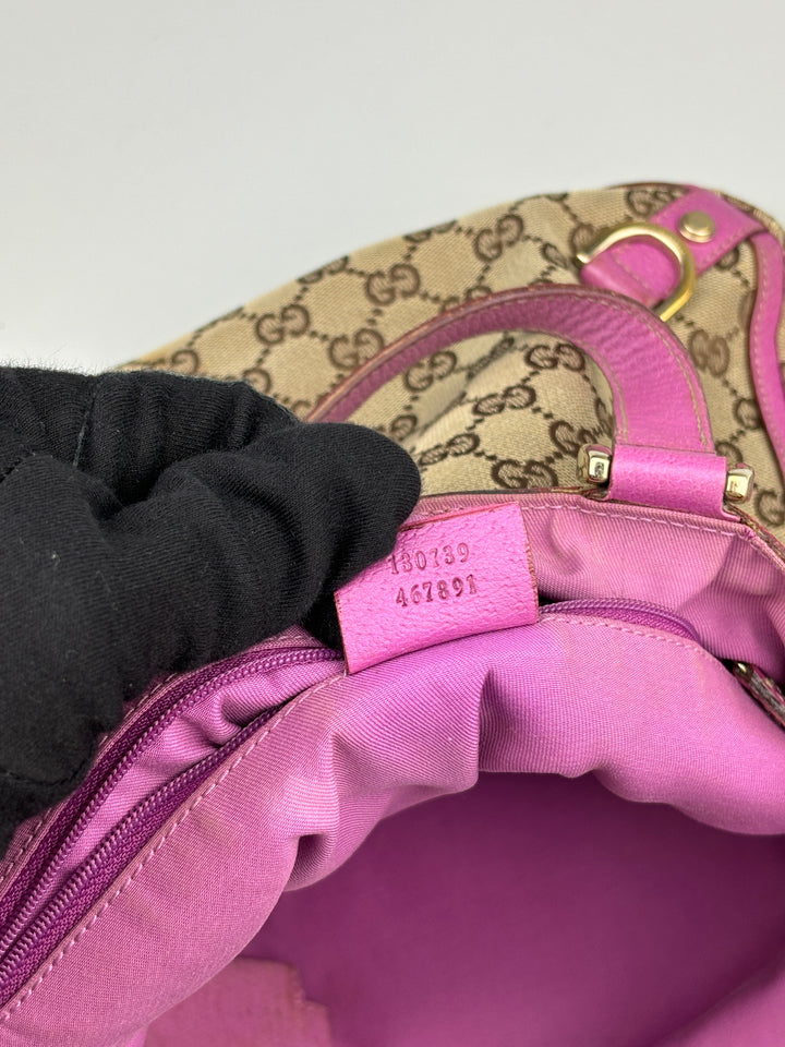 vintage Gucci D-Ring women Handbag pink, rosa second hand gucci damen handtasche