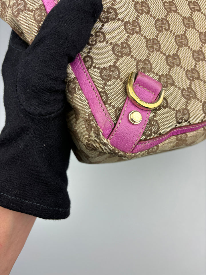 vintage Gucci D-Ring women Handbag pink, rosa second hand gucci damen handtasche