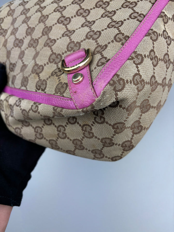 vintage Gucci D-Ring women Handbag pink, rosa second hand gucci damen handtasche