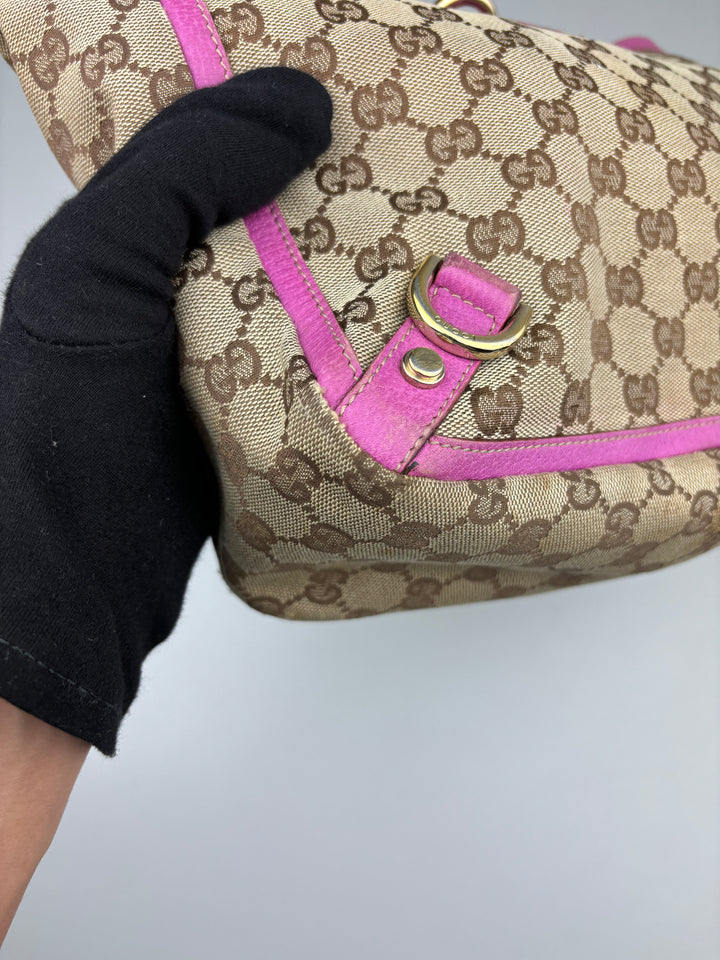 vintage Gucci D-Ring women Handbag pink, rosa second hand gucci damen handtasche