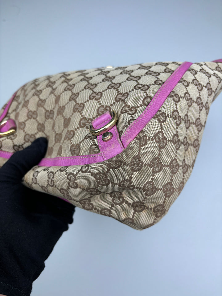 vintage Gucci D-Ring women Handbag pink, rosa second hand gucci damen handtasche