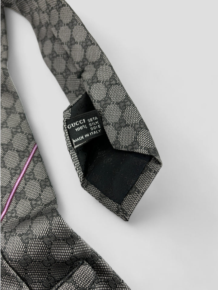 vintage Gucci Tie Grey, graue gucci krawatte