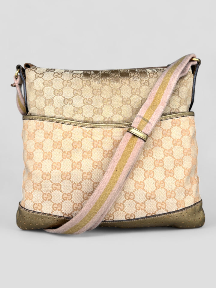 vintage Gucci women Messenger Bag beige, second hand gucci crossbodybag women