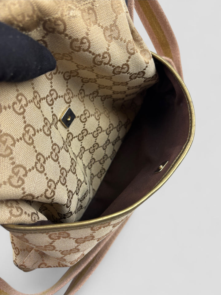 vintage Gucci women Messenger Bag beige, second hand gucci crossbodybag women