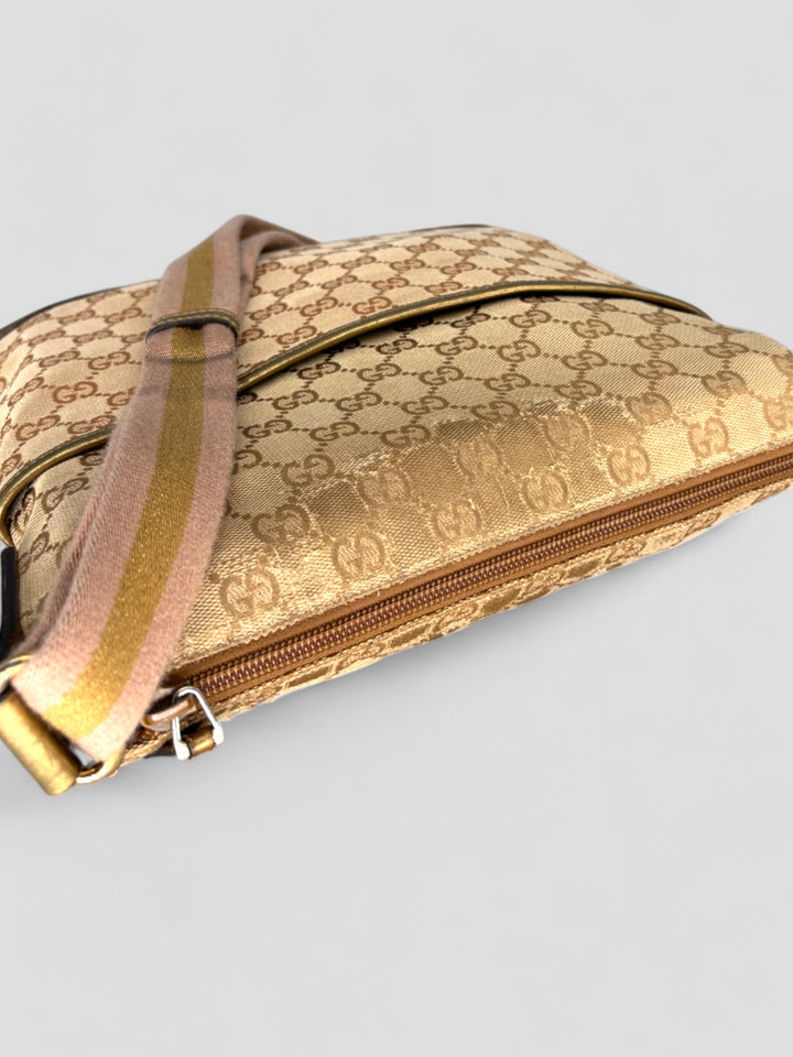 vintage Gucci women Messenger Bag beige, second hand gucci crossbodybag women