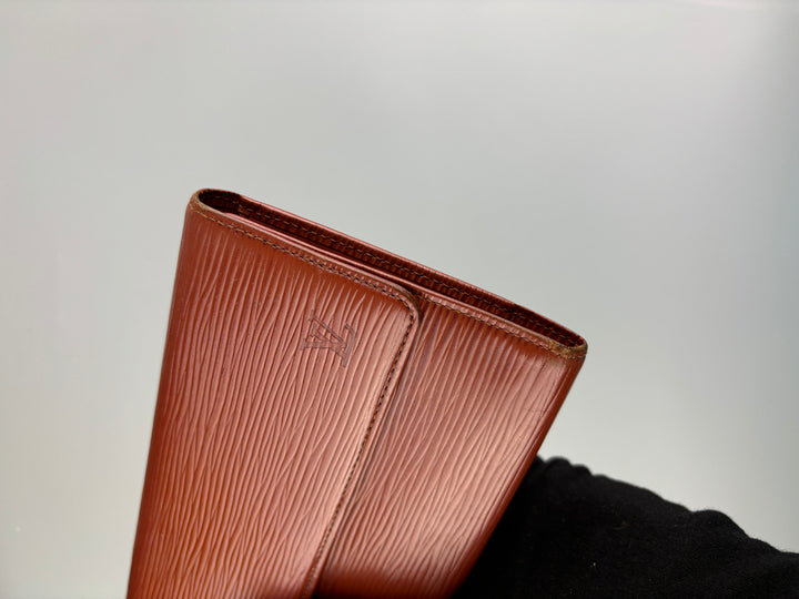 vintage Louis Vuitton Epi Leather Wallet brown unisex, second hand lv geldbeutel braun