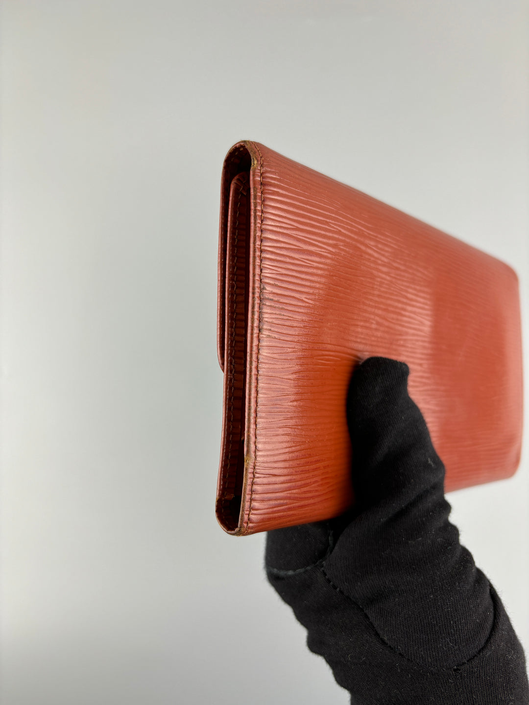 vintage Louis Vuitton Epi Leather Wallet brown unisex, second hand lv geldbeutel braun