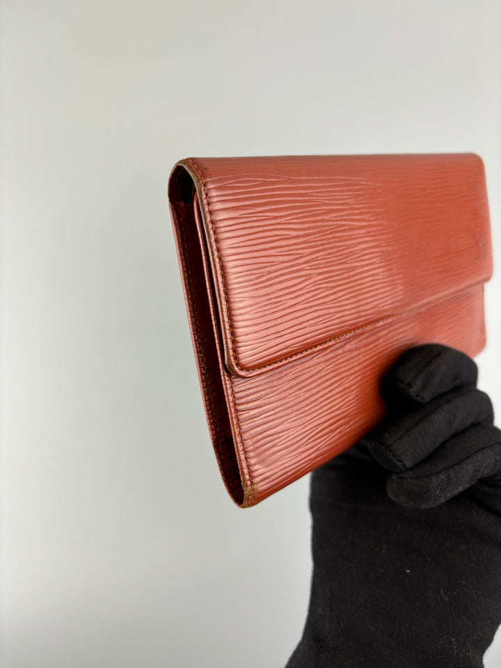 vintage Louis Vuitton Epi Leather Wallet brown unisex, second hand lv geldbeutel braun
