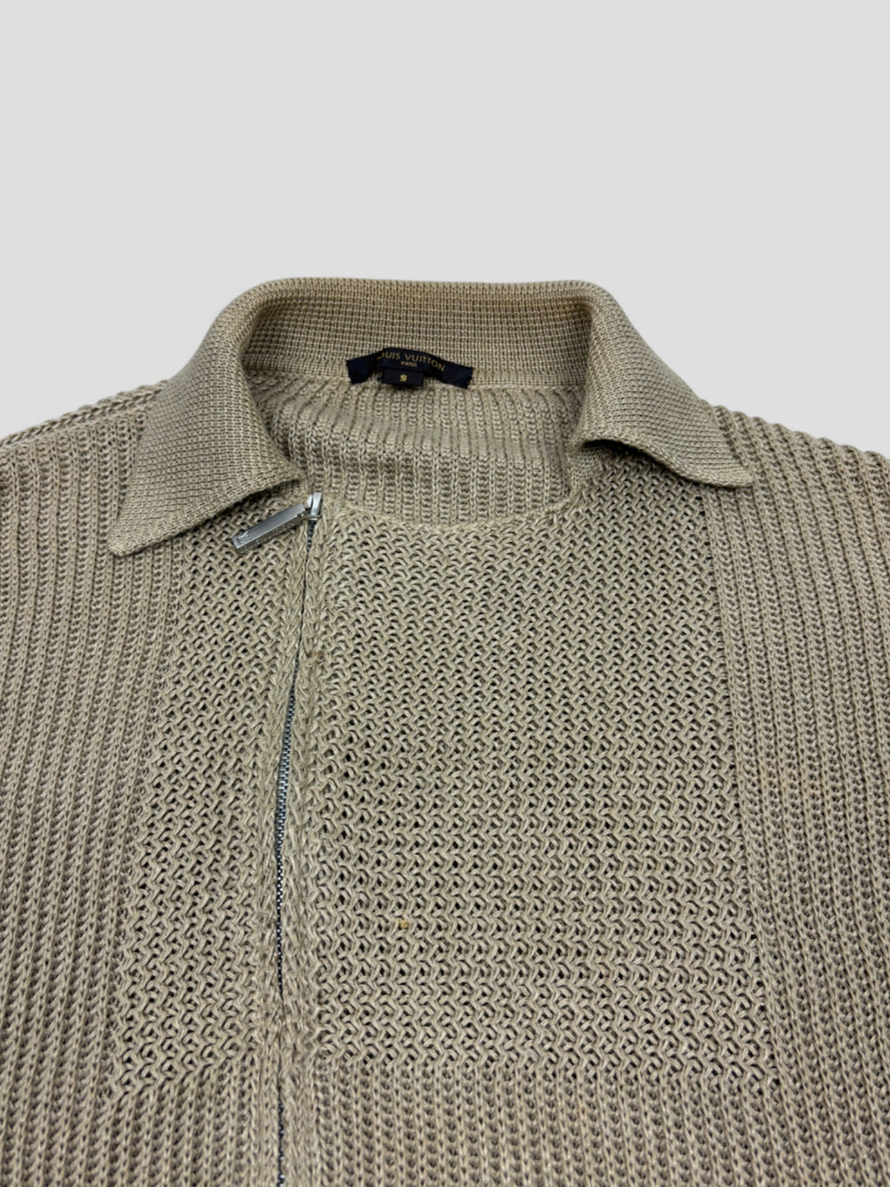 vintage Louis Vuitton Herren Full-Zip Strickpullover braun, brown second hand lv knit sweater men 