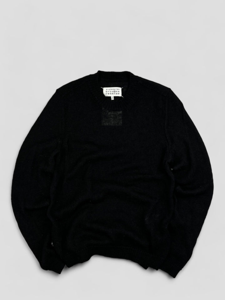 vintage Maison Margiela Fishermans Knit Sweater black men, second hand schwarzer strickpullover mm