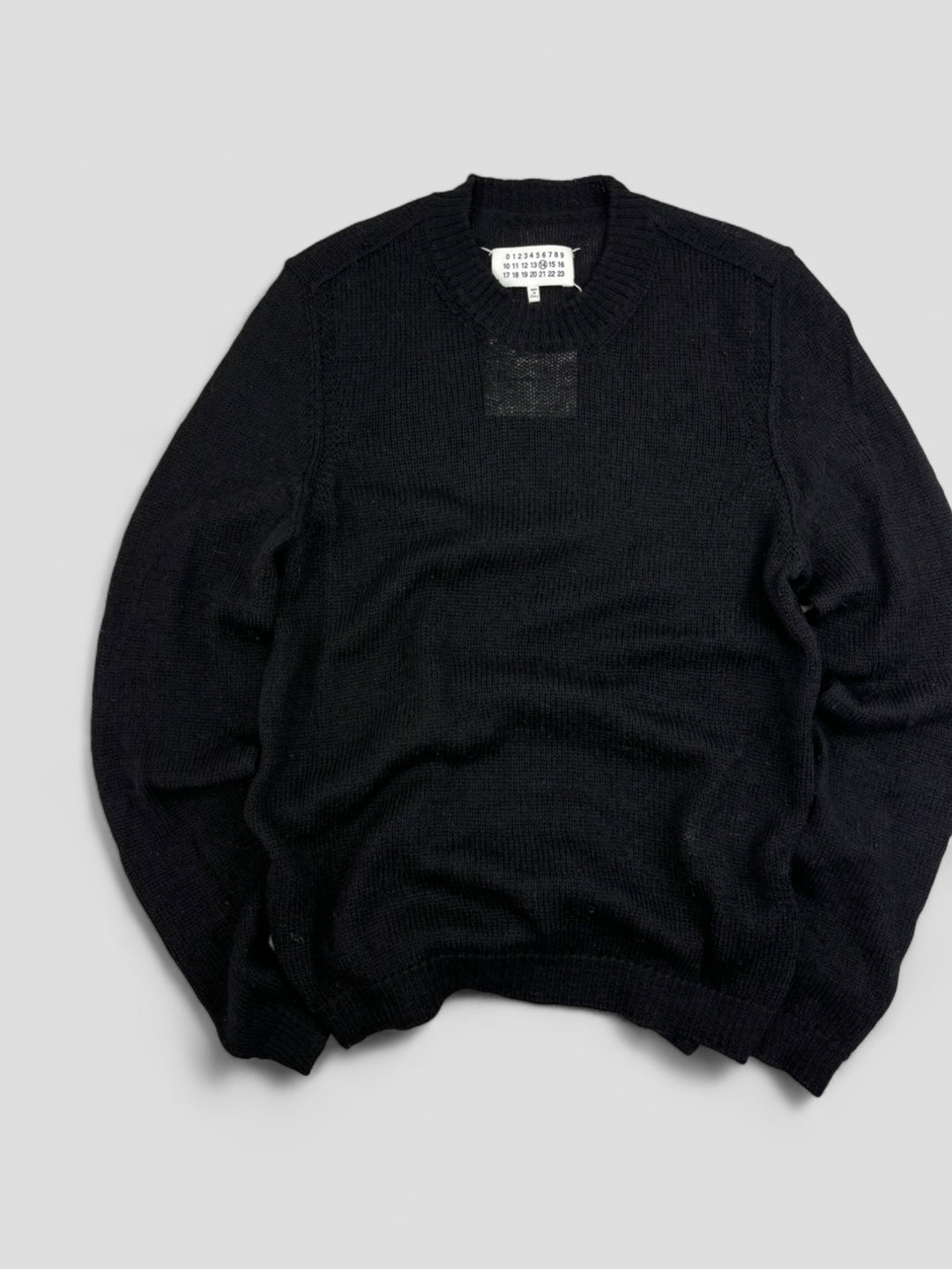 vintage Maison Margiela Fishermans Knit Sweater black men, second hand schwarzer strickpullover mm