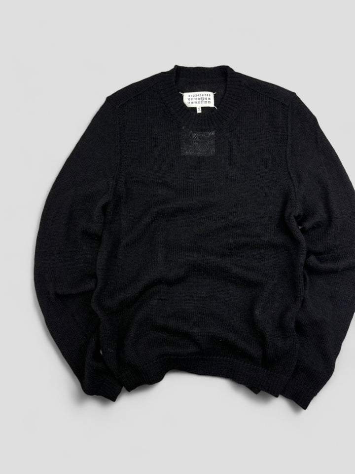 vintage Maison Margiela Fishermans Knit Sweater black men, second hand schwarzer strickpullover mm