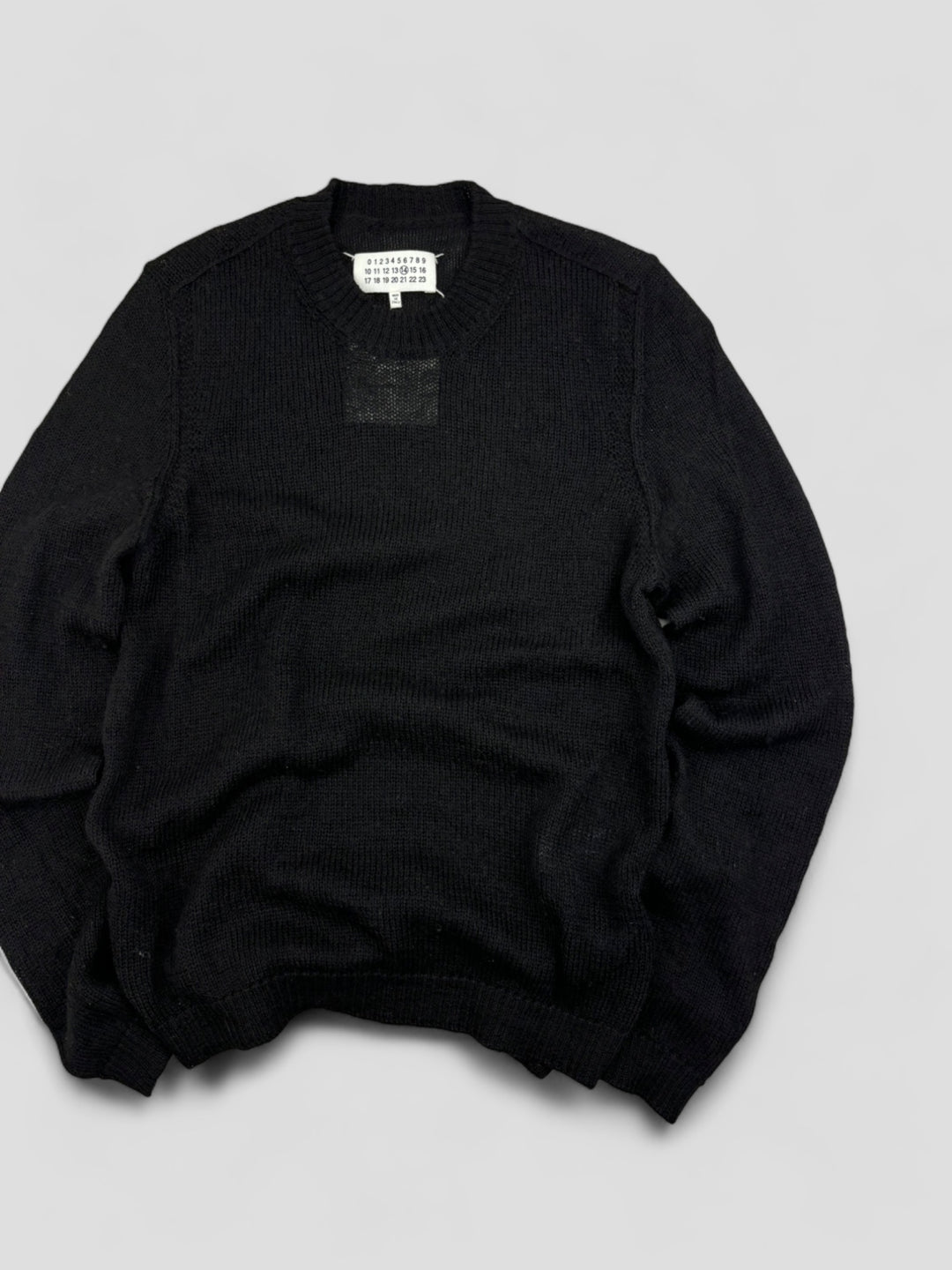 vintage Maison Margiela Fishermans Knit Sweater black men, second hand schwarzer strickpullover mm