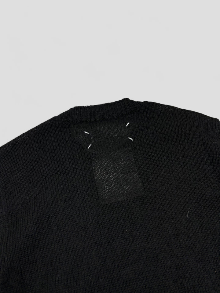 vintage Maison Margiela Fishermans Knit Sweater black men, second hand schwarzer strickpullover mm